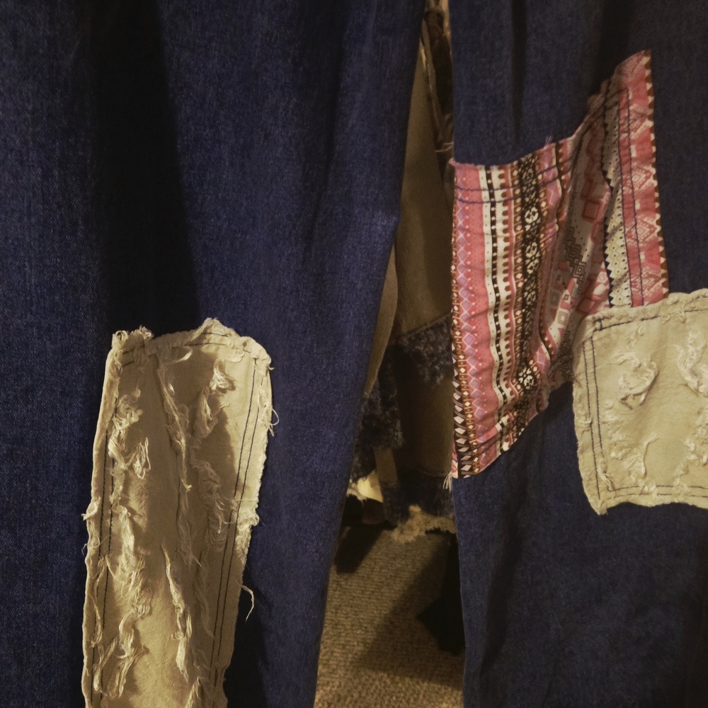 POL Blue and Pink Patchwork Flare Pants - image 7